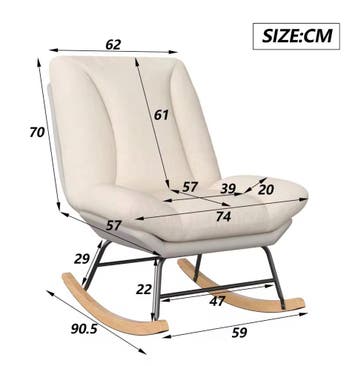 Nieuwe Japandi Fauteuil – Luxe Gestoffeerde Schommelstoel, Verzenden, Nieuw