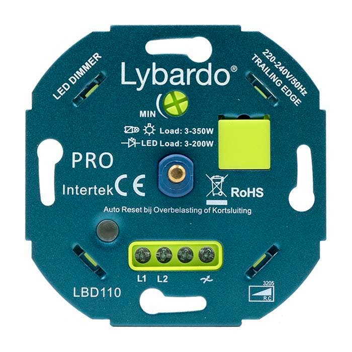 LED dimmer met zekering incl. afdekraam 200W Fase afsnijding, Doe-het-zelf en Verbouw, Elektra en Kabels, Overige typen, Nieuw