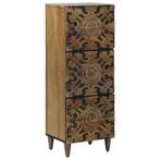 vidaXL Hoge Kast met plank Bruin 40 x 33,5 x 110 cm Massief, Huis en Inrichting, Woonaccessoires | Cd- en Dvd-rekken, Verzenden
