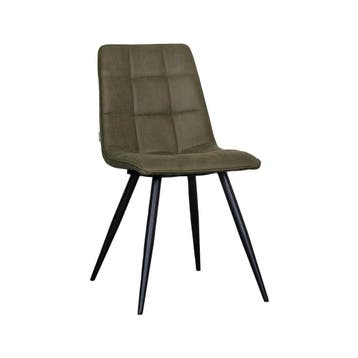 Stoel Bistro | Moss | Micro Suede | Zwart Metalen Frame | 4, Verzenden, Nieuw in verpakking