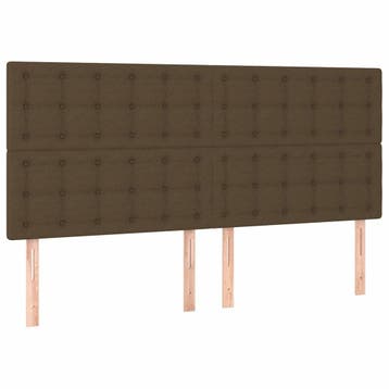 vidaXL Hoofdbord donkerbruin 160x5x118/128 cm stof, Verzenden, Nieuw, Bruin, Stof
