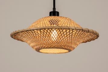 Rietveld Hanglampen - Bruin, Naturel - Metaal, Rotan, Huis en Inrichting, Lampen | Hanglampen, Verzenden, Nieuw