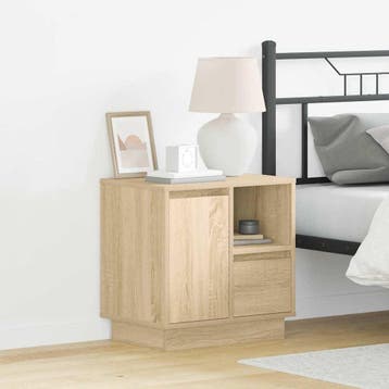 vidaXL Nachtkastje 2 st Sonoma Eiken 50 x 34,5 x 50 cm., Minder dan 45 cm, Verzenden, Nieuw, Minder dan 55 cm