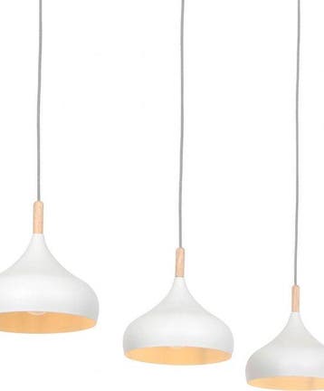 2dekans | Mexlite - hanglamp - Bjorr - wit - hout metaal -, Ophalen of Verzenden, Zo goed als nieuw