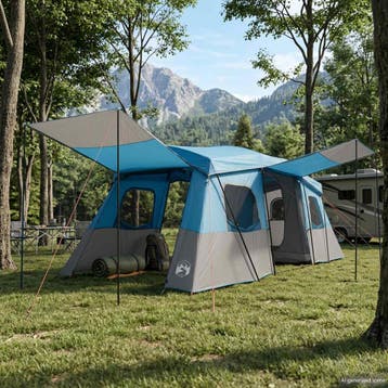 vidaXL Instant Tent met Waterdichte Regenfly 3-persoons, Verzenden, Nieuw, Tot en met 2