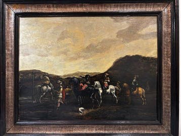 Philips Wouwerman (1619-1668), Kring van - Escena de