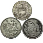 Egypte, Griekenland, Panama. lote 3 monedas de plata,