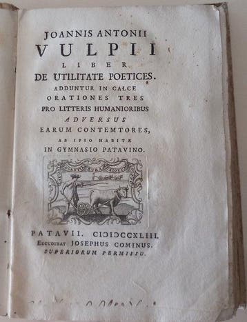 Joannis Antonii Vulpis - Liber de utilitate poetices,