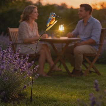Zonne-energie IJsvogel Tuinlamp met Lantaarn - Waterdicht &