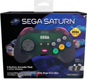 Retro-Bit SEGA Saturn 2.4G Wireless Controller slate grey, Spelcomputers en Games, Verzenden, Nieuw