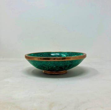 Italian Art & Craft - Kom - Malachiet, Messing - Italiaanse