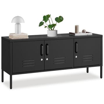 Dressoir, magneetsluiting, verstelbare planken - zwart, Huis en Inrichting, Verzenden, Nieuw