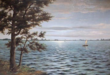 Willem de Kok (1883-1959) - Vinkeveense plassen - cm 80x110, Antiek en Kunst