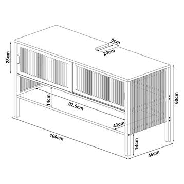 [en.casa] Bamboe wastafelonderkast Hvaler 60x100x45 cm houtk, Verzenden, Nieuw