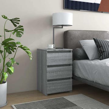 vidaXL Nachtkastje 40x35x62,5 cm bewerkt hout grijs sonoma, Minder dan 45 cm, Verzenden, Nieuw, 55 tot 70 cm