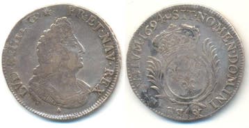 1/2 Ecu 1694 Aix Frankreich: Ludwig Xiv, 1643-1715:, Verzenden