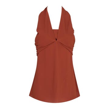 Semicouture • bruine haltertop • 32 (IT38), Kleding | Dames, Verzenden, Nieuw, Maat 34 (XS) of kleiner, Semicouture