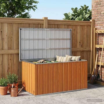vidaXL Buitenopslagdoos Hout 129 x 67 x 65 cm Gegalvaniseerd, Verzenden, Nieuw