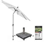 Riva parasol 250 cm rond wit met kniksysteem met 40KG voet, Ophalen of Verzenden, Nieuw