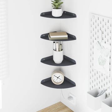 vidaXL Drijvende plank met plank 4 pcs Antraciet 18 x 18 x 2, Verzenden, Nieuw