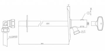 Gevelkraan Wiesbaden Vorstbestendig 15cmx34inch, Doe-het-zelf en Verbouw, Sanitair, Ophalen of Verzenden, Nieuw