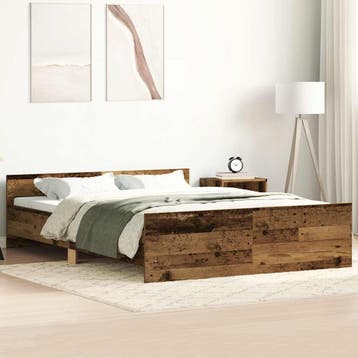 vidaXL Bedframe zonder matras 140x200 cm bewerkt hout oud, Bruin, Verzenden, 140 cm, 200 cm