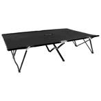 vidaXL Ligbed 2-persoons inklapbaar staal zwart, Tuin en Terras, Ligbedden, Verzenden, Nieuw