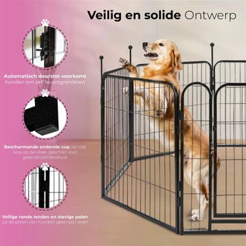 MaxxPet Hondenren Puppyren met 8 panelen - Staal - 60x60c..., Dieren en Toebehoren, Verzenden, Nieuw