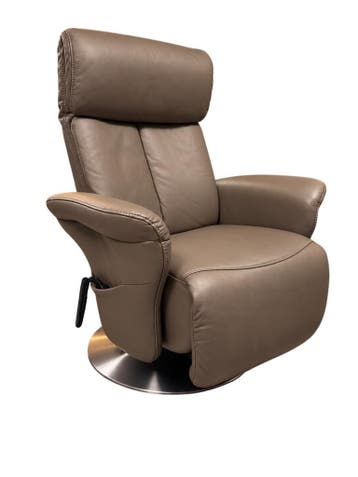 Meubelzorg sta op stoel - Relaxfauteuil Sublime, Taupe leder, Minder dan 75 cm, Ophalen of Verzenden, Zo goed als nieuw, 50 tot 75 cm