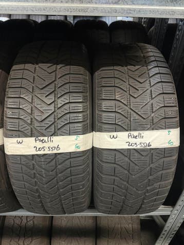 205-55-16 Pirelli Winterbanden 5mm Incl Montage 205 55 16, Ophalen, Gebruikt, 16 inch, Band(en)