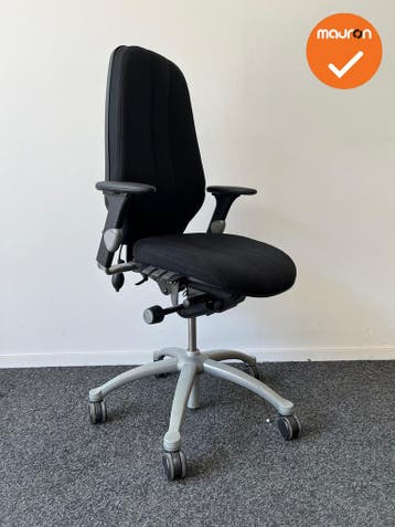 RH Logic 400 XL - Nieuwe zwarte stoffering  - Grijs voetkrui, Werkplek, Ophalen of Verzenden, Gebruikt, Stoel