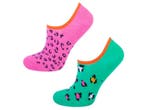 2 paar meisjes Footies - Leopard - Roze/Groen, Verzenden, Nieuw