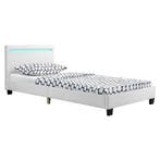 Gestoffeerd Bed Verona - 90 x 200 cm - Wit - LED verlichting, Verzenden, Nieuw
