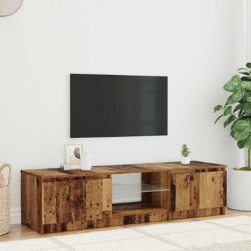 vidaXL Tv-meubel met LED 140x40x36 cm bewerkt hout oud, Huis en Inrichting, Kasten | Televisiemeubels, Verzenden, Nieuw, Overige houtsoorten