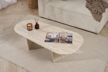 Evila Salontafel - Beige - Nieuw/Ongebruikt - Melamine -, 50 tot 100 cm, 100 tot 150 cm, Nieuw, Scandinavisch