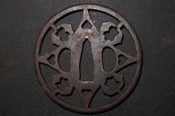 Katana - Gesmeed ijzer - C6-257 Daito Inome Sukashi Tsuba -