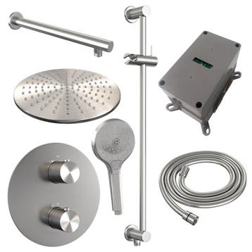 Brauer Brushed Carving Thermostatische Regendoucheset Inbouw, Ophalen of Verzenden, Nieuw