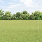 vidaXL Hek met Paal Zilverkleurig, Tuin en Terras, Schuttingen, Verzenden, Nieuw, IJzer