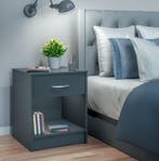 Nachtkastje Hamburg Antraciet 50x40x35cm (Slaapkamer), Verzenden, Nieuw