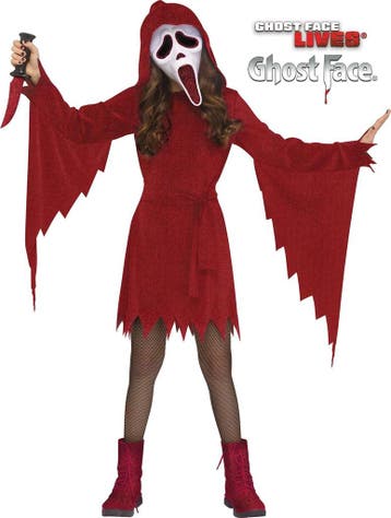 Ghost Face® Scream Rood Glitter Kostuum Meisje, Verzenden, Nieuw, Feestartikel