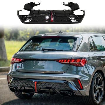LED Diffuser With Black Exhaust Tips Voor Audi A3 S Line/S3, Auto-onderdelen, Ophalen of Verzenden, Nieuw