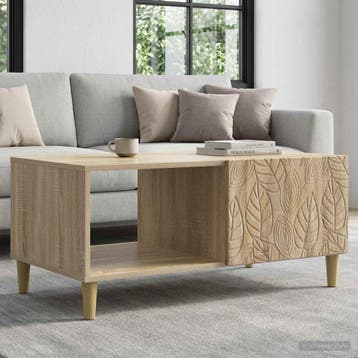 vidaXL Salontafel Sonoma Eiken 90 x 50 x 40 cm Bewerkt hout, Verzenden, Nieuw, Overige houtsoorten, 50 tot 100 cm