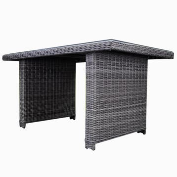 Ibiza XL lounge-diningtafel 140x80xH70 cm antraciet, Ophalen of Verzenden, Nieuw, Wicker