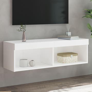 vidaXL Tv-meubel met LED-verlichting 100x30x30 cm wit, 100 tot 150 cm, Verzenden, Nieuw, Minder dan 100 cm