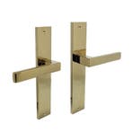 Deurklink Hera op schild blind messing titaan PVD - deurb..., Ophalen of Verzenden, Nieuw, Koper of Messing, Klink of Kruk