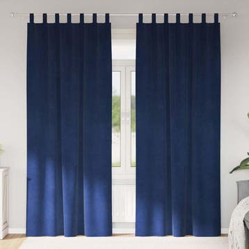 vidaXL Gordijnen 2 st Donkerblauw 140 x 245 cm fluweel, Verzenden, Nieuw, Blauw