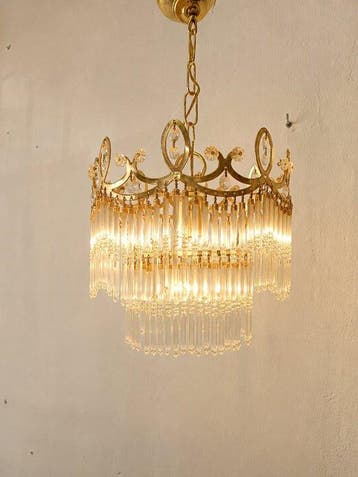 Lamp - Messing, Kristal - kroonluchter