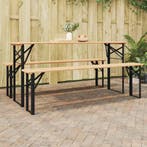vidaXL Bier tafelpoot 2 pcs Zwart 39 x 3 x 75 cm, Huis en Inrichting, Verzenden, Nieuw