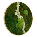 Vintlux Mosschilderij Rond 100 cm Ongelakt Eiken - Uppsala, Huis en Inrichting, Nieuw