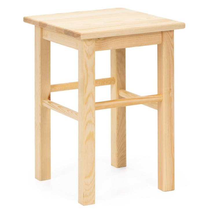 Kruk - Bijzet Krukje - Grenenhout - Lichtbruin - 120 Kg, Huis en Inrichting, Keuken | Keukenbenodigdheden, Ophalen of Verzenden